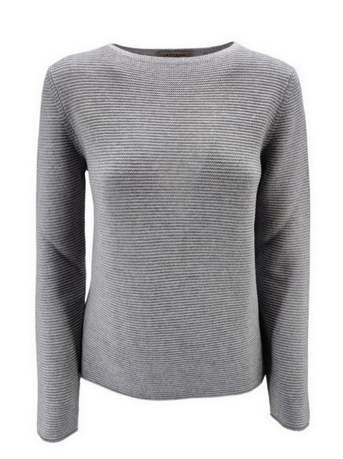 Gray wool crew neck sweater for women La fileria | 23268-14264052